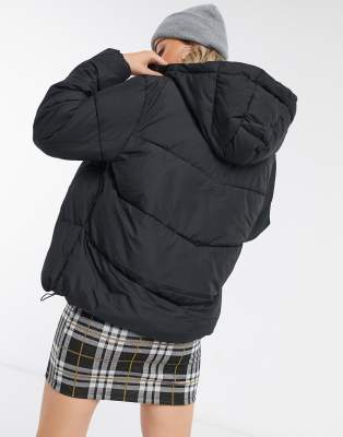 new look black boxy puffer jacket