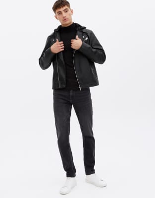 new look mens leather jacket