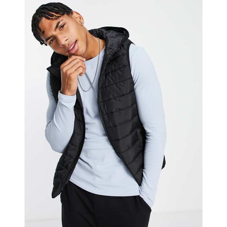 国内即発 ロンドン買い Black Hooded Puffer Gilet NEW LOOK New Look hooded puffer gilet in black | ASOS