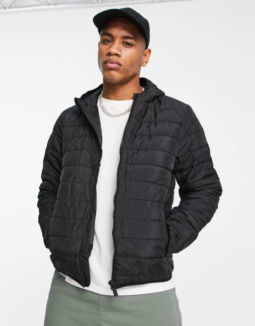 New look black discount hooded puffer jacket