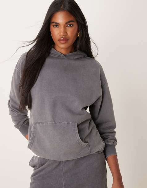 New Look hoodie in acid wash grey - view 1