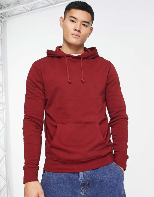 New Look hoodie in dark red ASOS