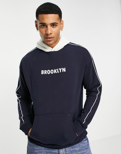 New Look hoodie with brooklyn print in navy - view 1