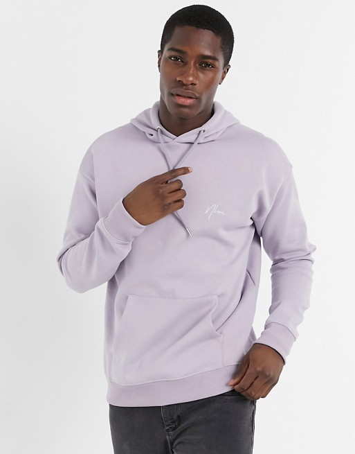 New Look hoodie with embroidered NLM in lilac