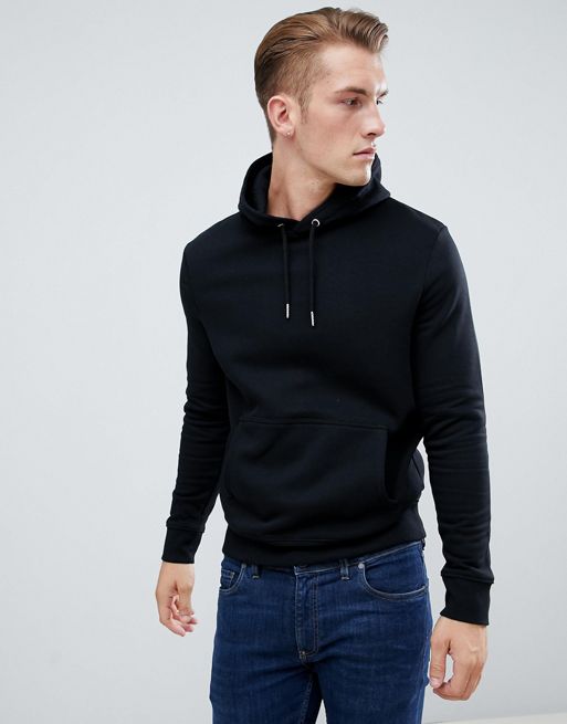 New Look hoodie with pocket in black | ASOS