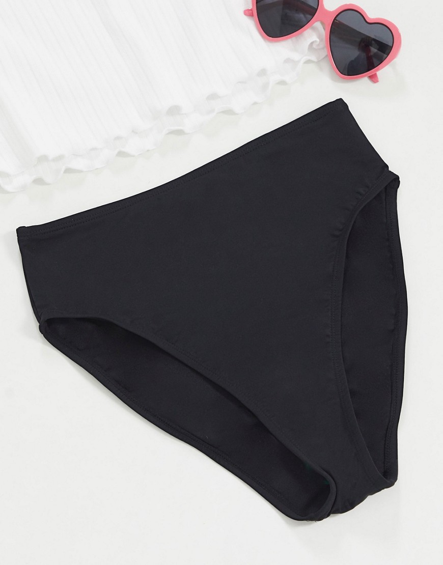 New Look - Hoogopgesneden bikinibroekje met hoge taille in zwart