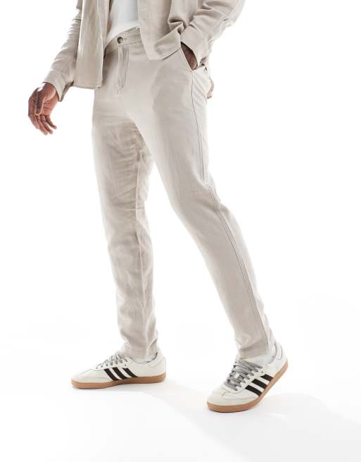 New Look – Hose aus Leinenimitat in Steinbeige, Kombiteil, 3 von 5