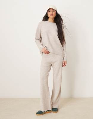 New Look - Hose aus Strick in Hellbeige, Kombiteil-Neutral