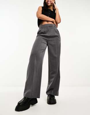 New Look - Hose in Grau mit weitem Beinschnitt