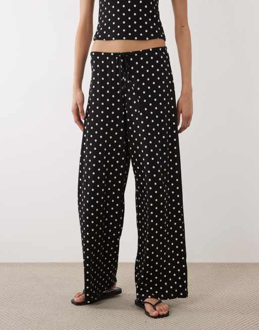 New Look – Hose in Schwarz mit weitem Bein und Polka Dots, Kombiteil, 2 von 5