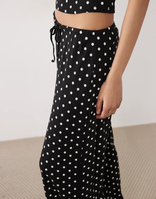 New Look – Hose in Schwarz mit weitem Bein und Polka Dots, Kombiteil, 4 von 5