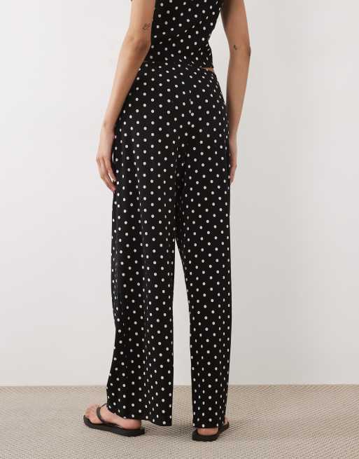 New Look – Hose in Schwarz mit weitem Bein und Polka Dots, Kombiteil, 5 von 5