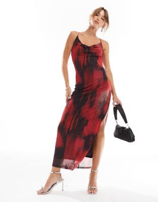 [New Look] New Look hotfix printed midi dress in red pattern 6 69-Red Pattern