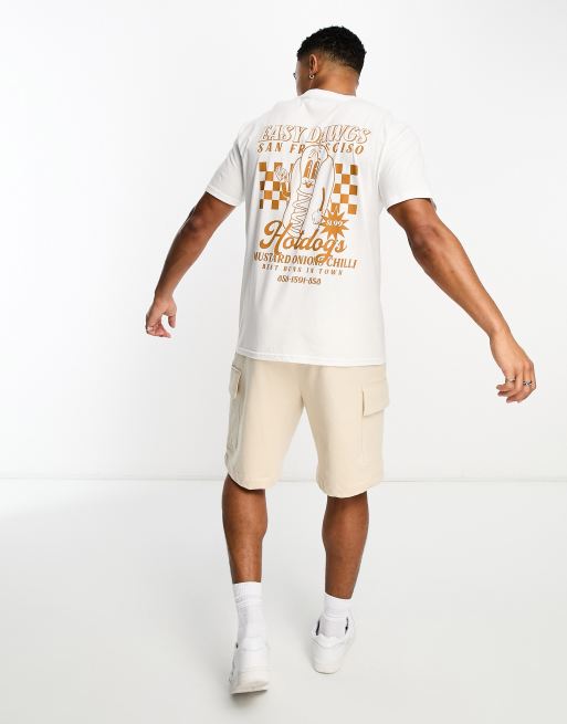 New Look - Hvid T-shirt med hotdog-print, 4 af 4