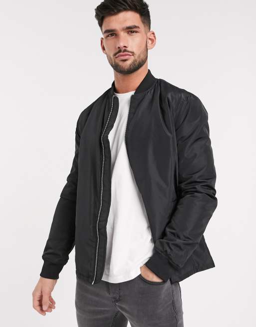 New look mens outlet black bomber jacket