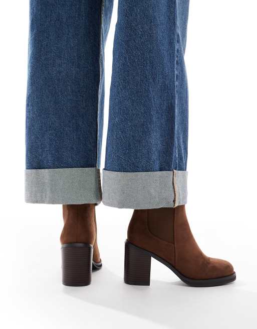 New Look - Imitatieleren Chelsea boots in middenbruin, 3 van 4