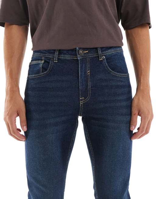 New Look – Indigoblå smala jeans, 4 av 5