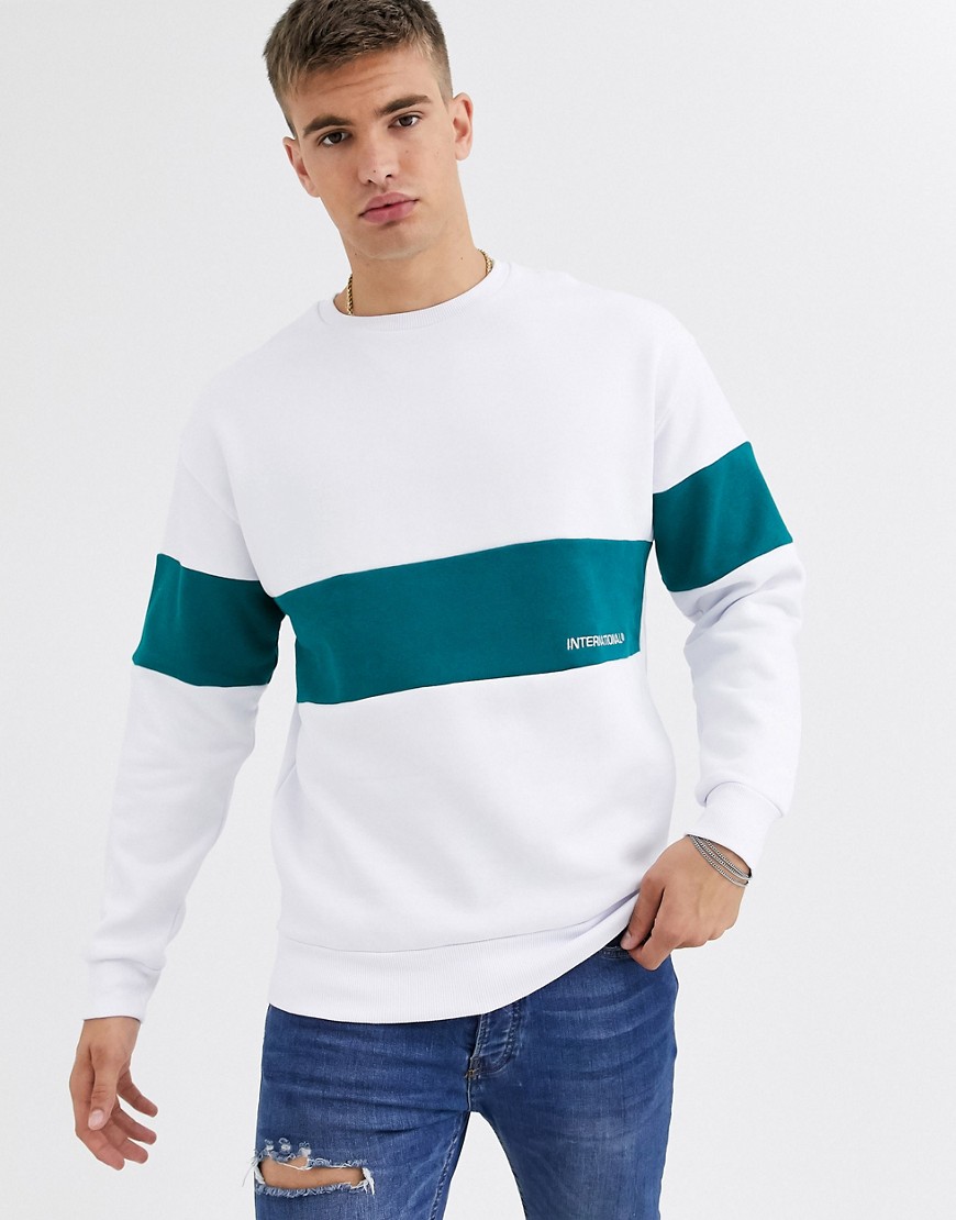 New Look – International – Vit blockfärgad sweatshirt