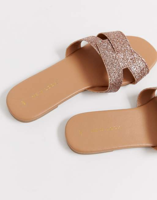 New look sandals rose 2024 gold