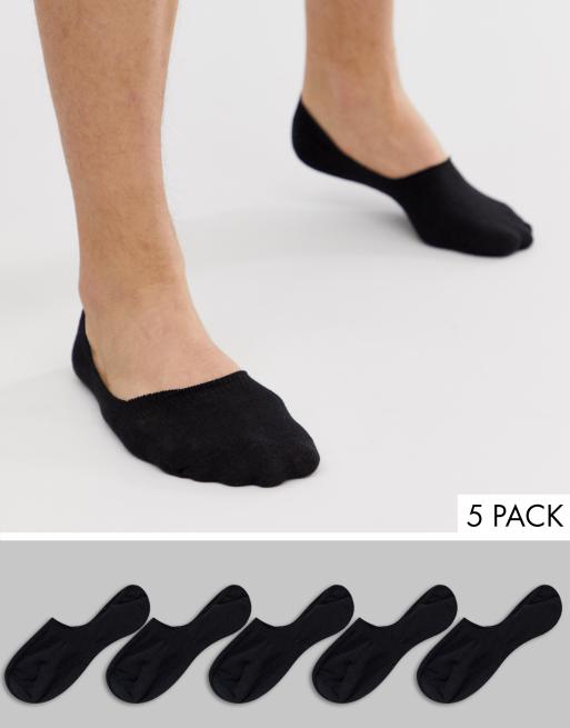 New Look invisible socks in black 5 pack ASOS
