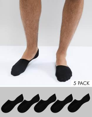 New Look Svarta dolda strumpor i 5 pack Svart