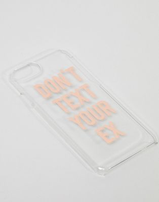New Look – Iphone 6-fodral med ”Don’t Text Your Ex”-tryck-Silver
