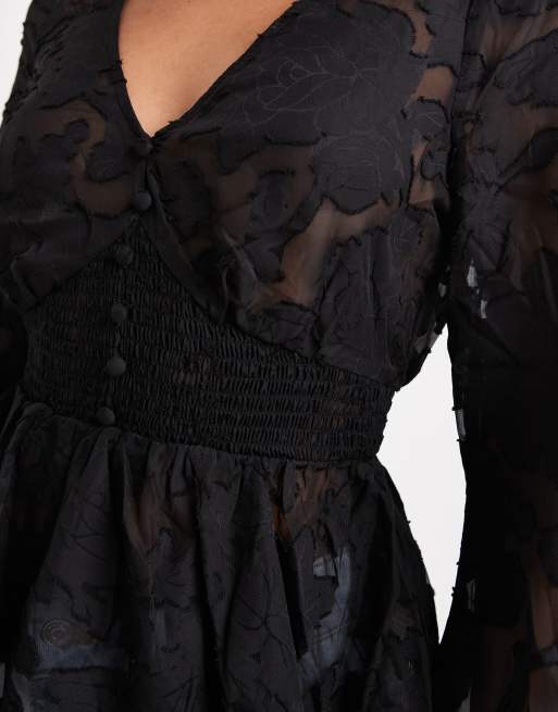 New Look jacquard tea top in black, 4 of 4
