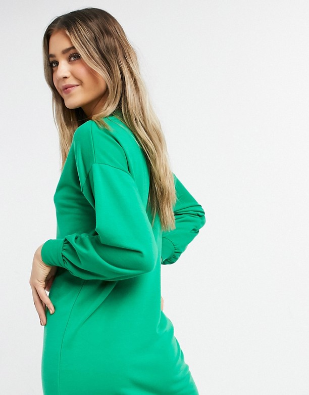 New Look – Jaskrawozielona sukienka dresowa Zielony Z Chin 