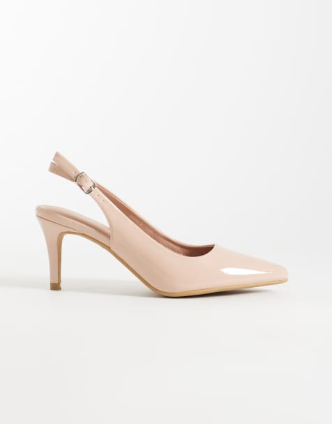 New Look – Jasnobeżowe buty na obcasie z paskiem za piętą - view 1