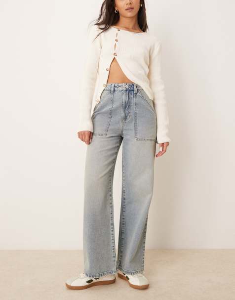 New Look - Jean ample style charpentier - Bleu - view 1
