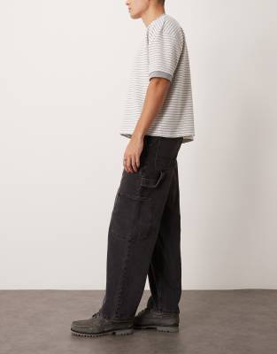 New Look - Jean cargo - Noir délavé