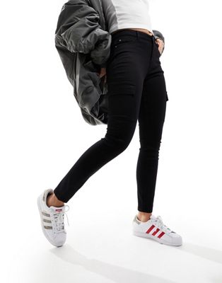 New Look skinny cargo jeans in black - ASOS Price Checker