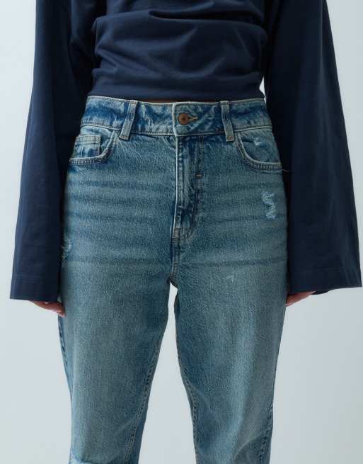 New Look - Jean mom déchiré - Bleu délavé, 4 de 5