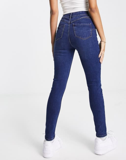 New Look Jean skinny effet gainant et push up taille haute Bleu d lav authentique