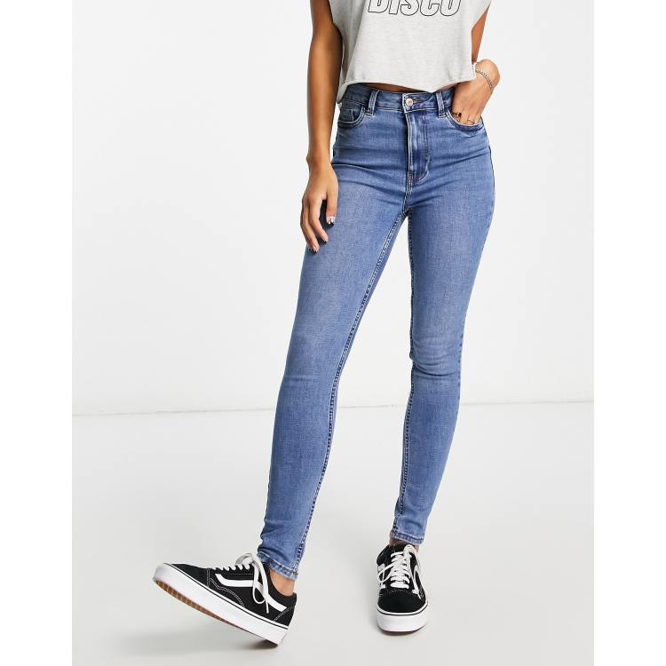 New Look Jean skinny effet gainant et push up taille haute Bleu d lav vintage