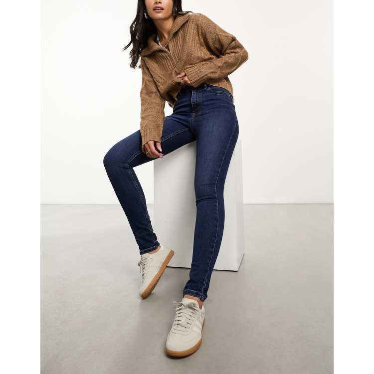 Jean Skinny Foncé One Step - Taille 38/40 (M) - Coton/lin - Occasion Très Bon état