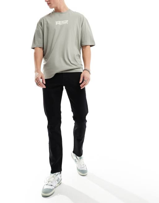 New Look - Jean slim - Noir délavé