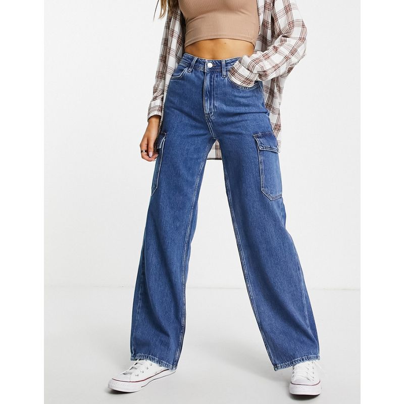 Jeans Donna New Look - Jeans blu medio con tasche cargo