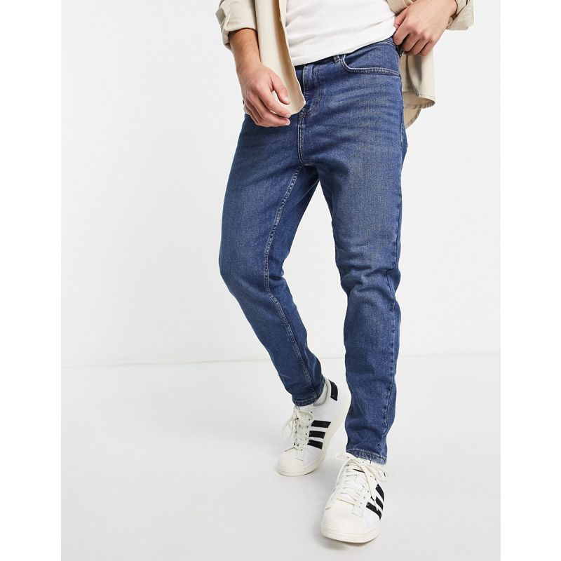 Jeans affusolati Jeans New Look - Jeans blu medio stretti in fondo