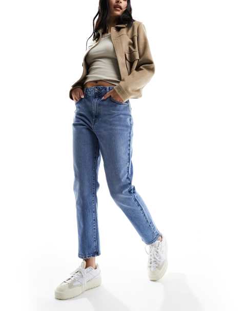 New Look - Jeans dritti lavaggio blu medio - view 1