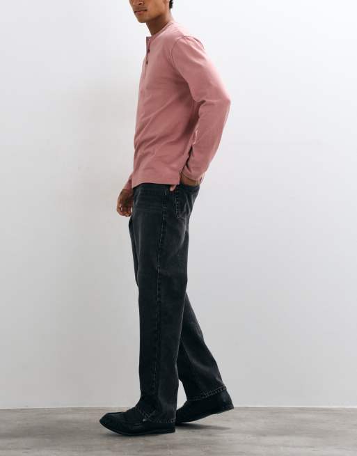 New Look jeans i avslappnad passform i tvättad svart, 2 av 5
