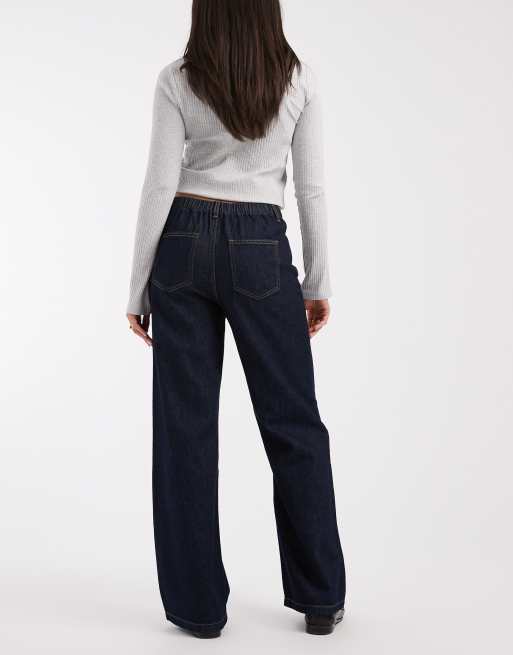New Look – Jeans in Indigoblau mit weitem Bein und geschnürtem Kordelzug, 2 von 5