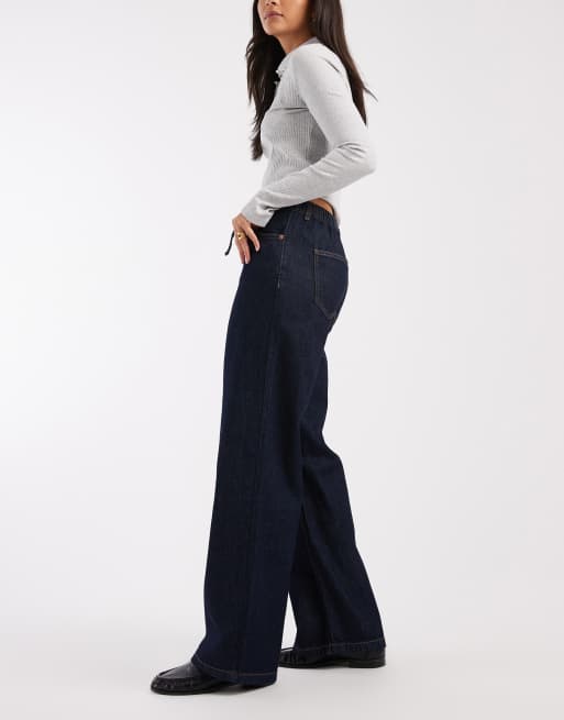 New Look – Jeans in Indigoblau mit weitem Bein und geschnürtem Kordelzug, 3 von 5