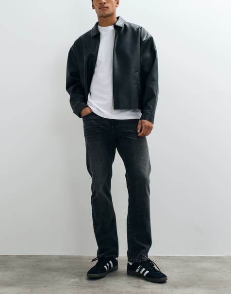 New Look jeans med lige pasform i vasket sort - view 1