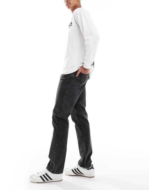 New Look - Jeans met rechte pasvorm in zwart met wassing, 3 van 5
