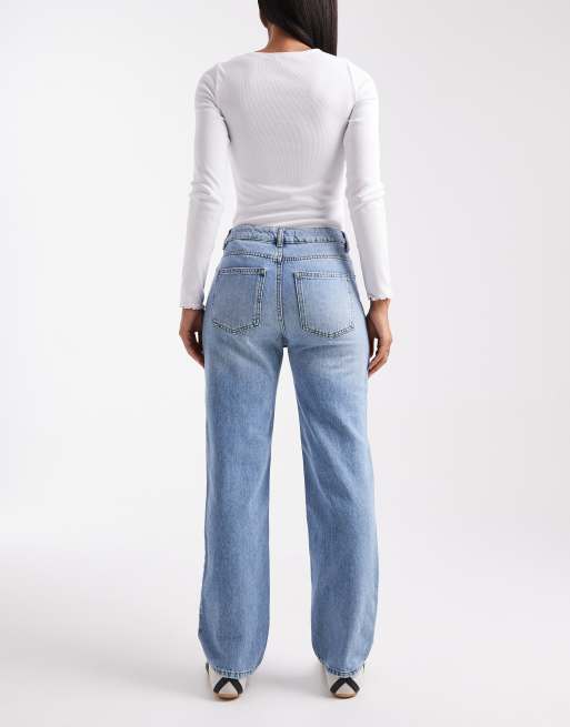 New Look - Jeans met rechte pijpen in lichtblauw, 2 van 5