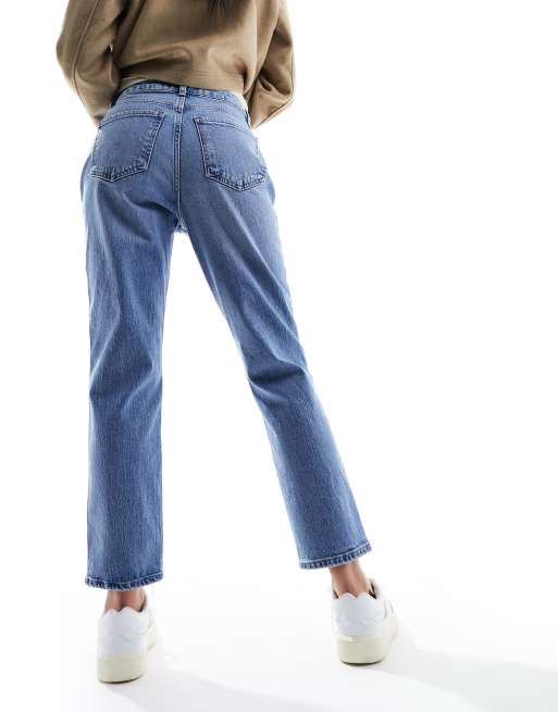 New Look - Jeans met rechte pijpen in middenblauwe wassing, 2 van 5