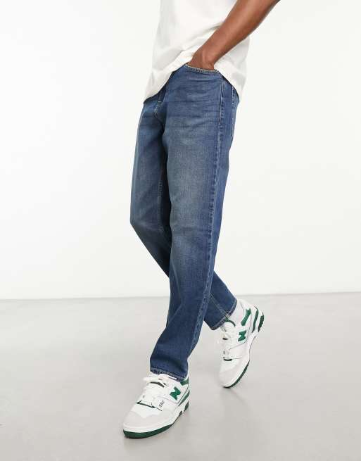 New Look - Jeans met smal toelopende pijpen in middenblauw