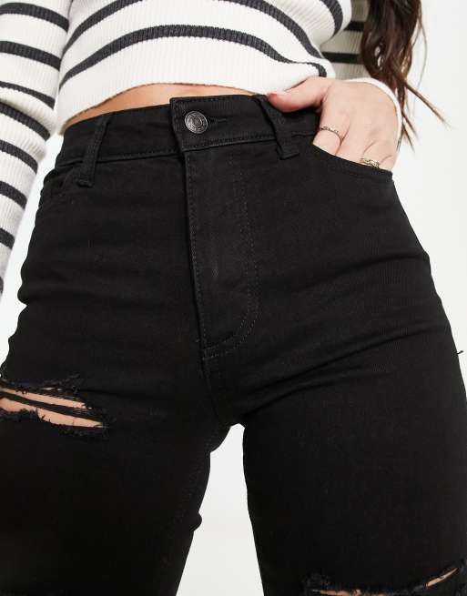 New Look – Jeans mit engem Schnitt und Zierrissen in Schwarz, 5 von 5