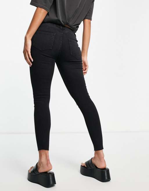 New Look Jeans skinny a vita alta con strappi colore nero ASOS